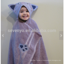 Фиолетовый кот с капюшоном полотенце, 100% хлопок,супер мягкий и Абсорбент